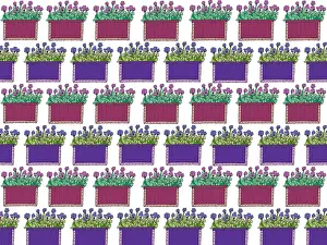 Pots: Garden plant pots repeating pattern
