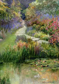Cottage Garden: The Garden Pond ? with water lilies