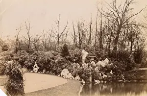 Rockery: Garden with pool and rockery, Cheshire