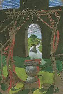 Sheppard: Garden scene with abstract elements