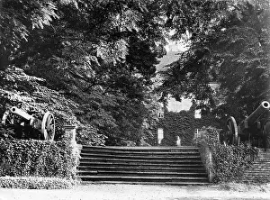 Canons: The garden terrace which is flanked by two canons