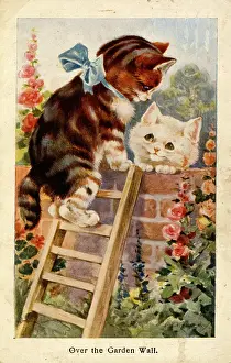Hollyhocks: Over the Garden Wall -- two kittens