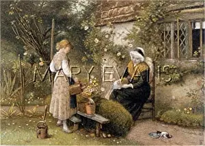 Mullioned: GARDEN WATERING 1886