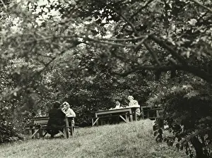 Hubmann: Garden of a wine tavern in Sievering