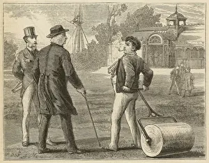 Smartly: A gardener takes a break from tending the lawn