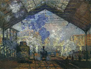 Paneled: Gare Saint-Lazare, by Monet
