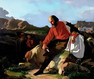 Caprera: Garibaldi in Caprera. Painting by