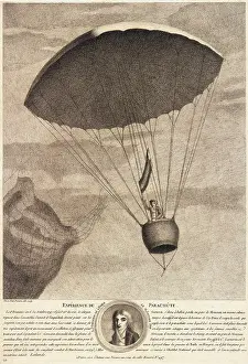 Garnerin: Garnerin descending in his parachute, Paris