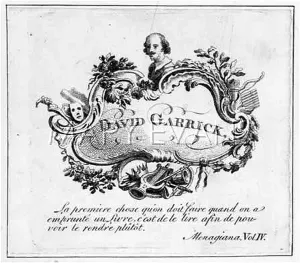 Bookplates: GARRICK/BOOKPLATE/WOOD