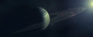 Saturn: Gas giant orbiting Sirius star along with four moons