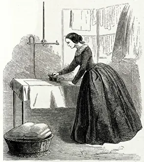 Ironing: Gas iron by Littgow 1861