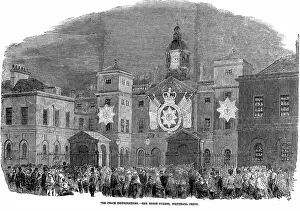 Whitehall: Gas light illuminations on Horse Guards, Whitehall