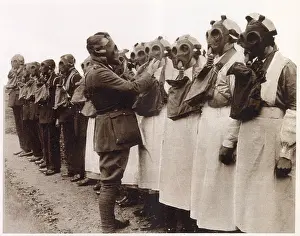 Interwars: Gas Mask Drill for the Red Cross Nurses 1933