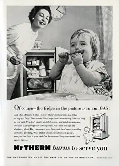 Gas refrigerator advertisement, 1950s