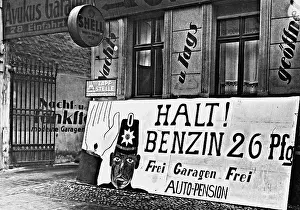 Promoting: Gas station ad in Berlin, 1930