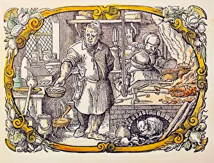 Cookbook: gastronomy, kitchen, preparing food, coloured
