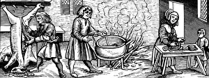 Romanum: gastronomy, kitchen, scene, production of sausage