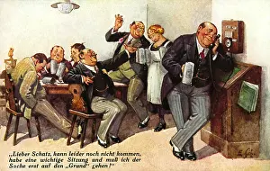 Excuse: gastronomy, men drinking beer in pub, sitting