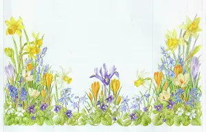 Fold: Gate fold Easter design with spring flowers