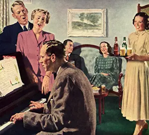 Crockwell: Gathered around the Piano