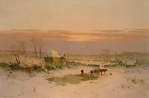 Snowscene: Gathering Ice on a Winters Eve snowscene