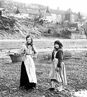 Mussels: Gathering shellfish, Whitby, Victorian period