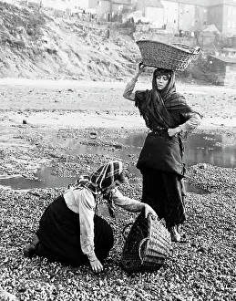 Gathering shellfish, Whitby, Victorian period