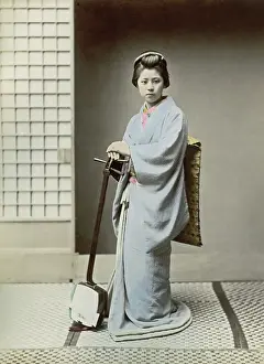 Samisen: Geisha with Samisen, Japan