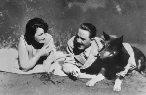 Niece: Geli Raubal with her stepbrother