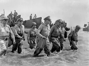 Lcgr1310: Gen. Douglas MacArthur wades ashore during initial