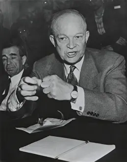 Testifies: Gen. Dwight Eisenhower testifies to a Senate Finance