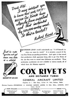 Rivets: General Aircraft GAL Cox Rivets, Clamps & Distance Tubes
