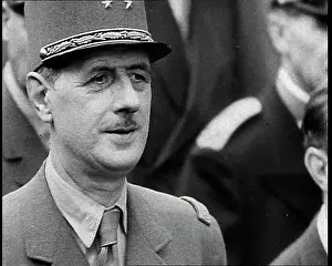 General Charles De Gaulle in a Crowd In Paris