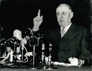 Awaited: General Charles de Gaulle making a speech
