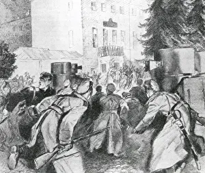 Bolshevism: General Denikin's forces attacking Bolsheviks, Russia