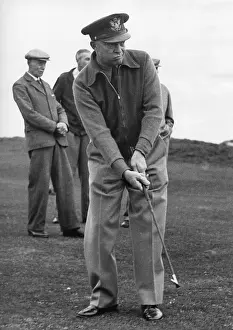 Lcgr1310: General Dwight Eisenhower, plays golf at St. Andrews