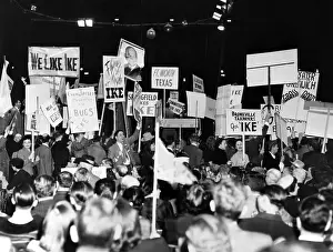 Drafted: General Eisenhower is drafted. 25, 000 demonstrators ?