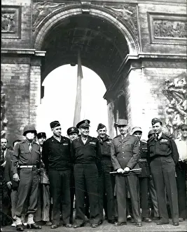 Exclusive: General Eisenhower and others, Arc de Triomphe, Paris, WW2