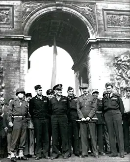 Exclusive: General Eisenhower and others, Arc de Triomphe, Paris, WW2