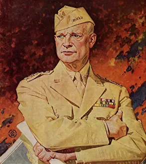 Illustrators: General Eisenhower portrait for War Bonds Poster