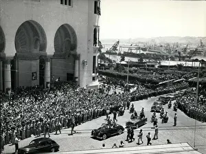 Responds: General de Gaulle in parade, Algeria
