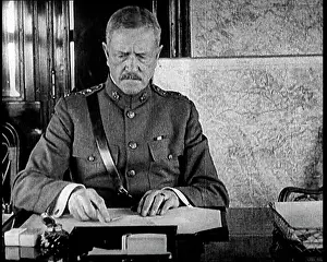 Pershing: General John Pershing Reading Notes in a Railway