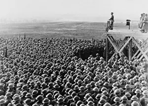 Rhenish: General John Pershing, on reviewing stand addressing
