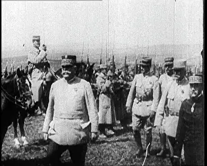 Joffre: General Joseph Joffre Inspecting Troops With