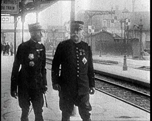 Joffre: General Joseph Joffre Walking Along A Railway