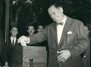 Overwhelming: General Juan Peron of Argentina casts his vote
