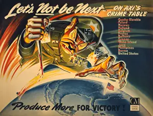 Anti Nazi: General Motors World War 2 poster. Let's Not