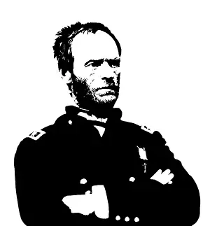 Sideburn: General Sherman, vector portrait