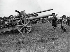 Amiens: General Sir Arthur Currie with captured German guns