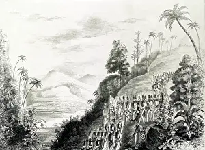 Descending: General Taylor and his troops approaching Monterrey